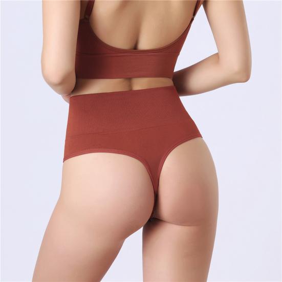 Women Underpants High Waist Solid Color Slimming Thread Butt-lifted Good Breathability Elastic Quick-drying Sport Casual Briefs Female Panties