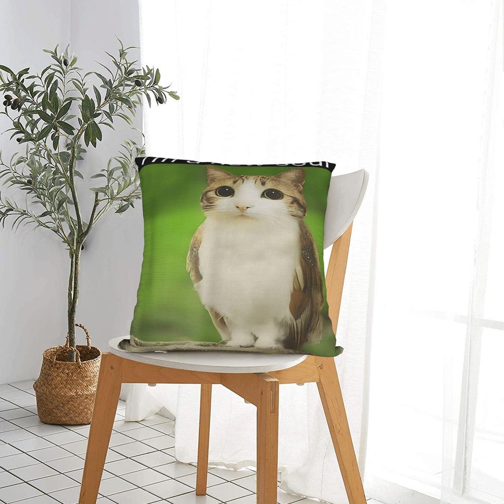 Pillow Cover Internet Famous Meowl Cat Owl Meme  Morden Pillow Case For Sofa Home Decoration Pillowcases