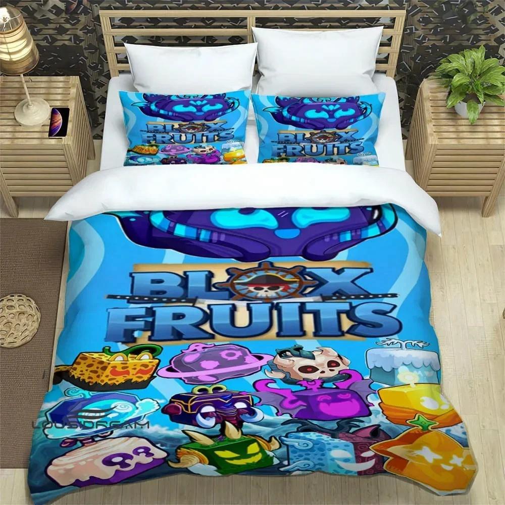 Game BBlox Fruits Pinted Bedding Collections Exquisite Bed Supplies Set Duvet Cover Bed Comforter Set Bedding Set Luxury Birthday Gift