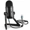 FIFINE USB Microphone Condenser Microphone Unidirectional with 3.5mm Earphone Terminal Input and Output Volume Adjustable Rotating Microphone Stand an