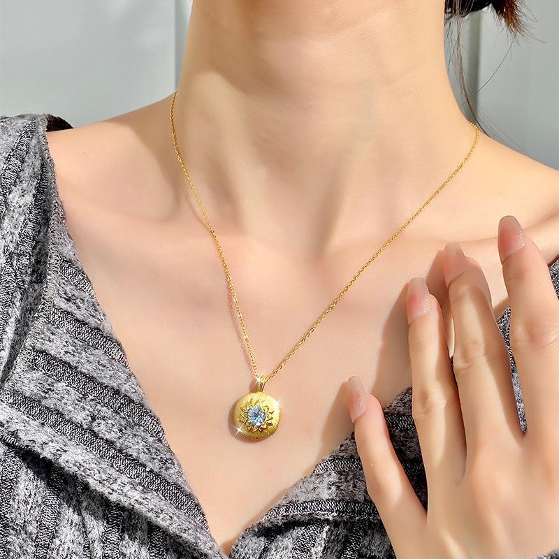Серебряное ожерелье S925 с подвеской из натурального кристалла, ретро-цепочка в французском стиле для женщин