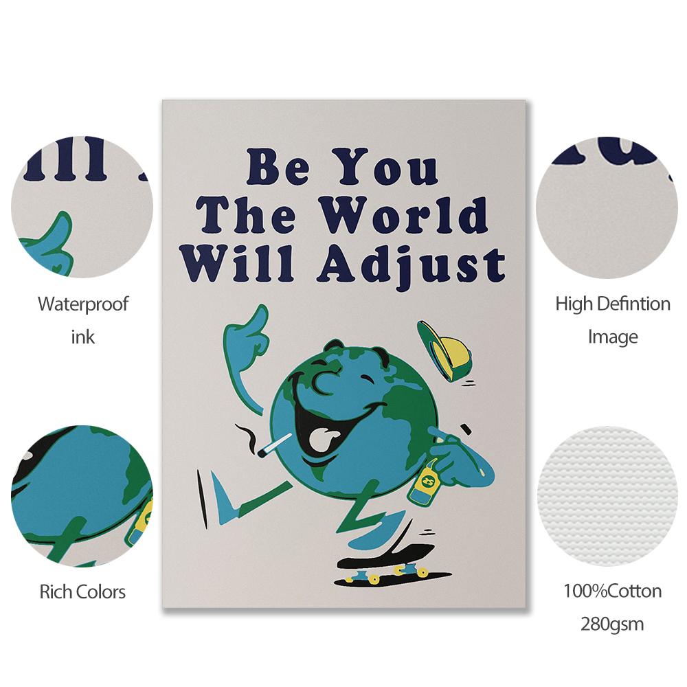 Cartoon Positive Quote Print Retro Art Poster Print Funny Character Abstract Emotions Canvas Painting Living Room Home Decor