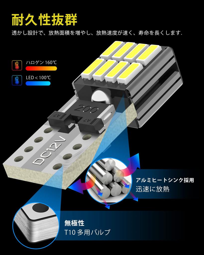 Светодиодная лампа T10 Белый Взрывной свет 4 шт. Автомобильная инспекция Совместима с 21 рядом