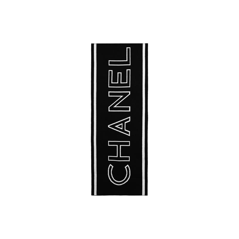 Chanel Графический принт - шерстяной шарф, одинаковый стиль для мужчин и женщин, парный стиль, черный