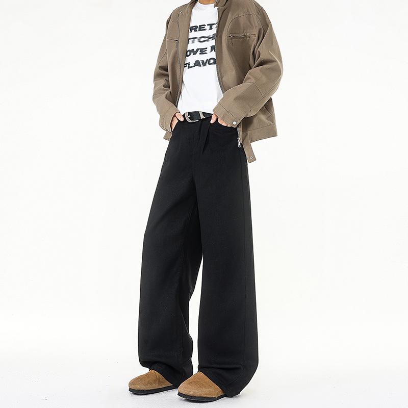 Очень длинные белые джинсы для высоких мужчин - Большой размер, Чистый крой, Прямые и широкие штанины, Универсальные брюки в пол