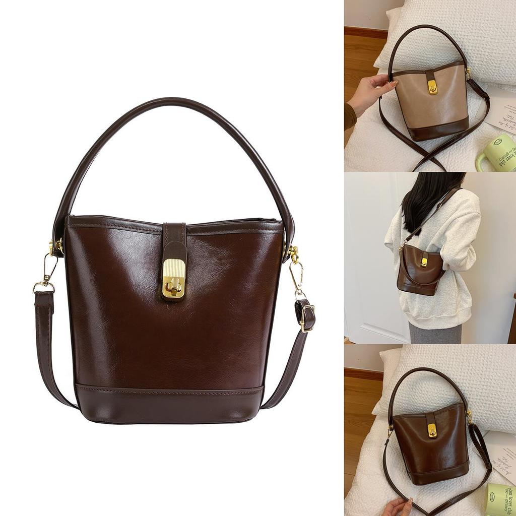 Модная женская сумка через плечо 2023 Новая Ретро Простая Сумка Кроссбоди Повседневный Уличный Стиль Трендовая Сумка-Ведро