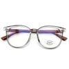 Fashion Anti Blue Light Glasses Women Retro Wood Grain Leg Glasses Transparent Square Glasses Frame Flat Computer Goggles