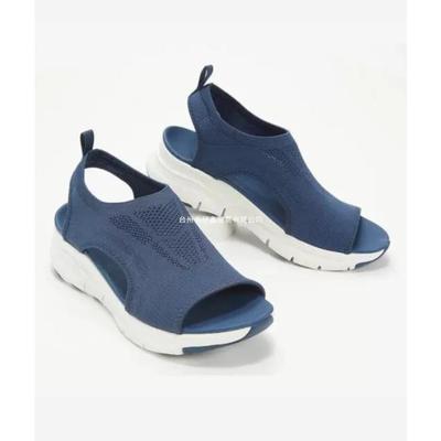 Новые женские осенне-летние сандалии из сетки на толстой подошве, закрывающие стопу, с открытым носком, с плетением, повседневные спортивные, больших размеров