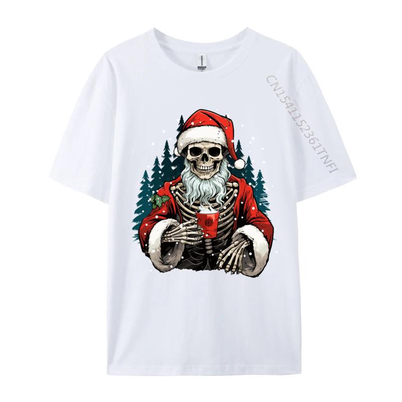 Skeleton Santa Dead Inside Santa Christmas Skull Funny T-Shirts Novelty Birthday Gifts Tees Tops Cotton Black T-Shirt