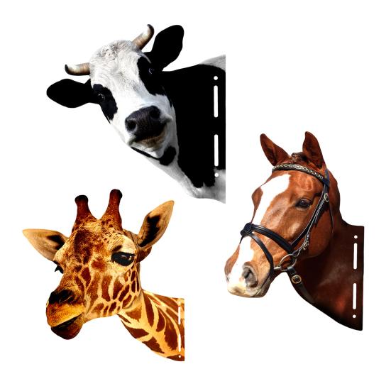 3D металлический настенный декор с животными, лошадь, корова, жираф, настенный кулон, нержавеющая кованая настенная статуя, произведение искусства, украшение для дома и улицы