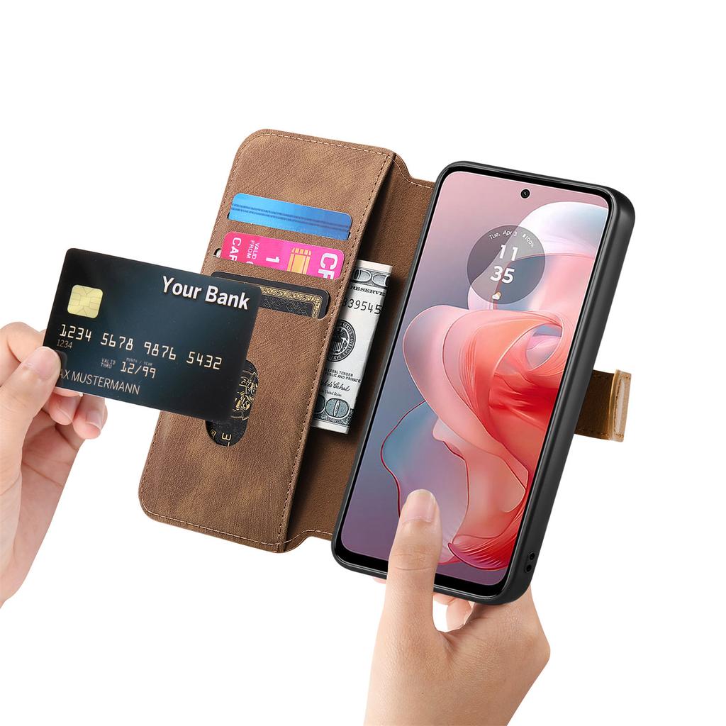 Ударопрочный чехол-кошелек для серии Motorola. G Stylus/G Play/G Power/Edge/G85/G45/G34/G35/G55...| Держатель для карт + Подставка + RFID-защита