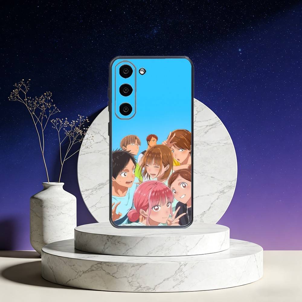 Blue Box Anime Cute Phone Case For Samsung Galaxy A73,A72,A71,A70,A53,A52,A51,Others Soft Black Cover