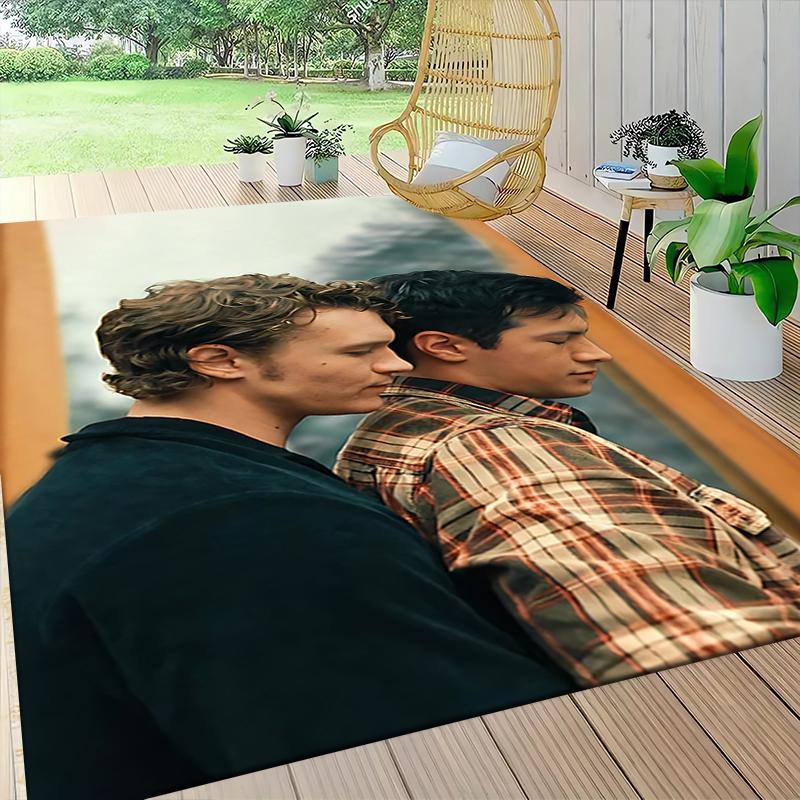 Two Men Close Embrace Carpet Rug Soft Washable Anti Slip Home Living Room Sofa Mats Personalized Christmas Rug