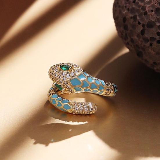 Yousheng женское кольцо на палец с регулируемым отверстием, сверкающие стразы, кольцо в форме змеи, коктейльное ювелирное украшение для вечеринки, подарок