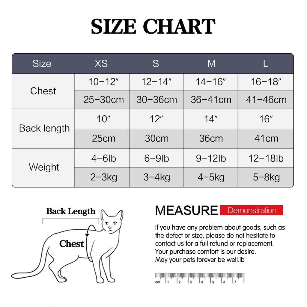 Pet Recovery Suit Four Legs Abdominal Wound Jacket for Cats