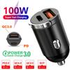 Mini 100W Fast Car Charger USB Type-C PD QC3.0 Adapter Black