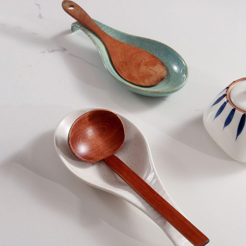Vintage Porcelain Spoon Rest Anti-skid Texture Utensils Holder Minimalist Ladle Holder Restaurant