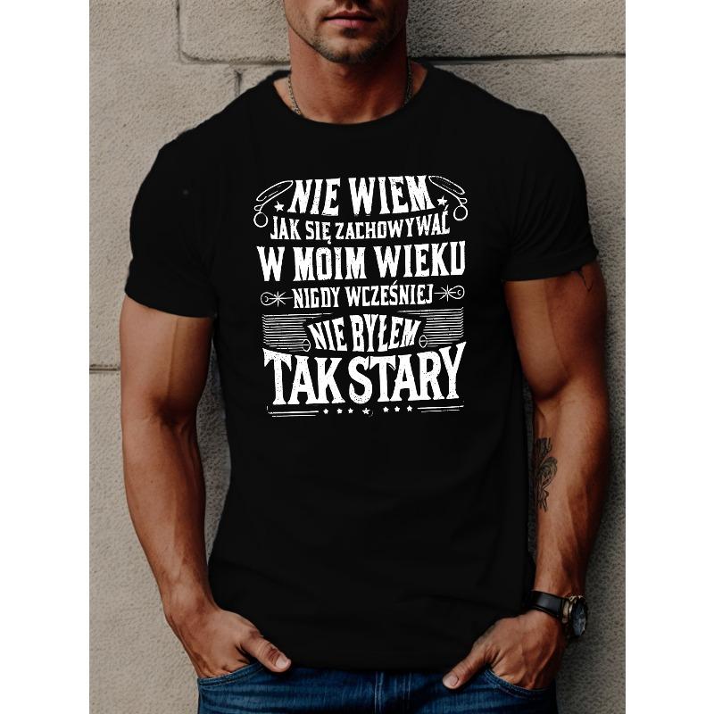 Европейские размеры Мужская повседневная футболка с коротким рукавом в польском стиле, топ с круглым вырезом, летний повседневный наряд, подходит для летних мероприятий и польских сообществ