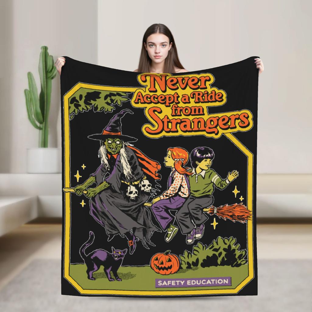 Trust in God Knitted Blanket Flannel Horror Halloween Cthulhu Lovecraft Occult Thin Throw Blanket for Home Couch Bedroom Quilt