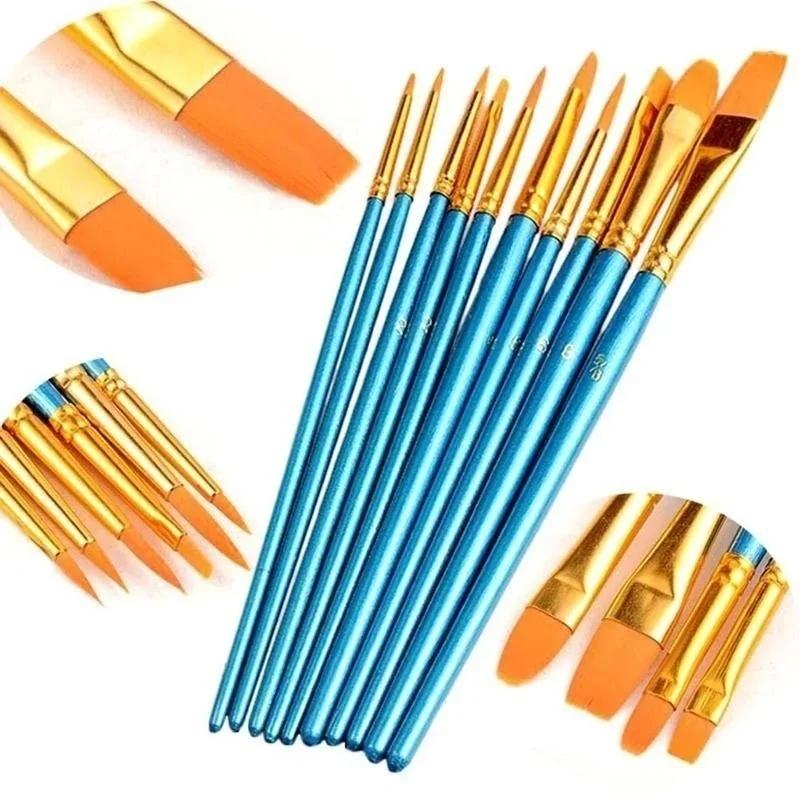 10 Pieces/Set Professional Painting Set 10 Pieces Acrylic Oil Watercolor Artist Brush Painting Art Supplies