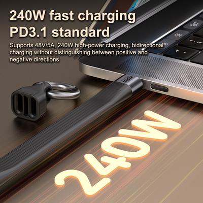 Кабель Type-C USB4.0 40 Гбит/с 240 Вт Брелок Портативный брелок Быстрая передача данных Короткий брелок для ноутбука Телефона Планшета