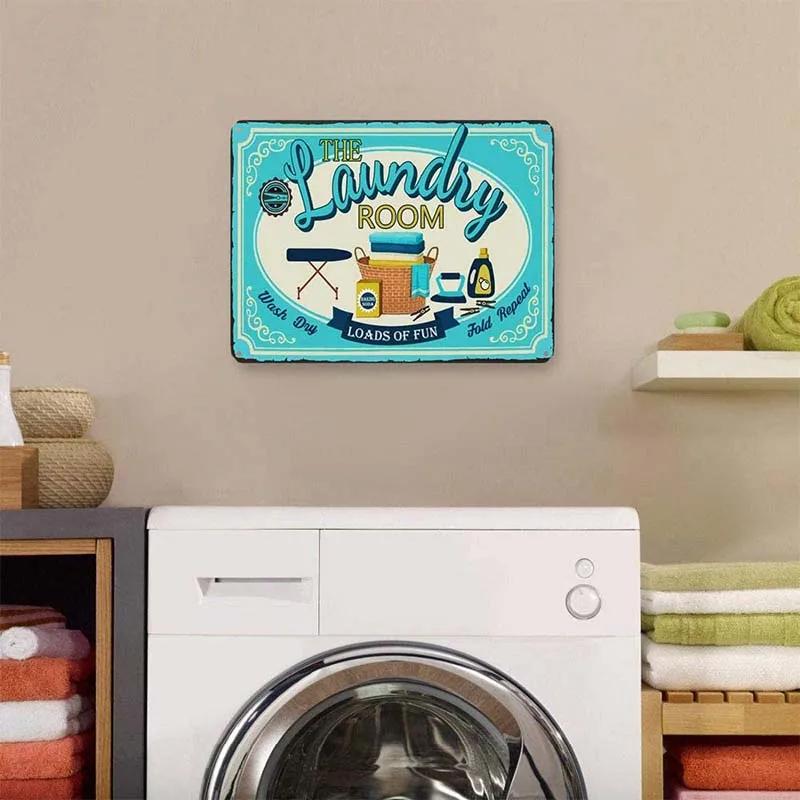 Laundry Sign Vintage Tin Sign, Metal Plaque, Retro Metal Sign, Wall Decor for Laundry Room