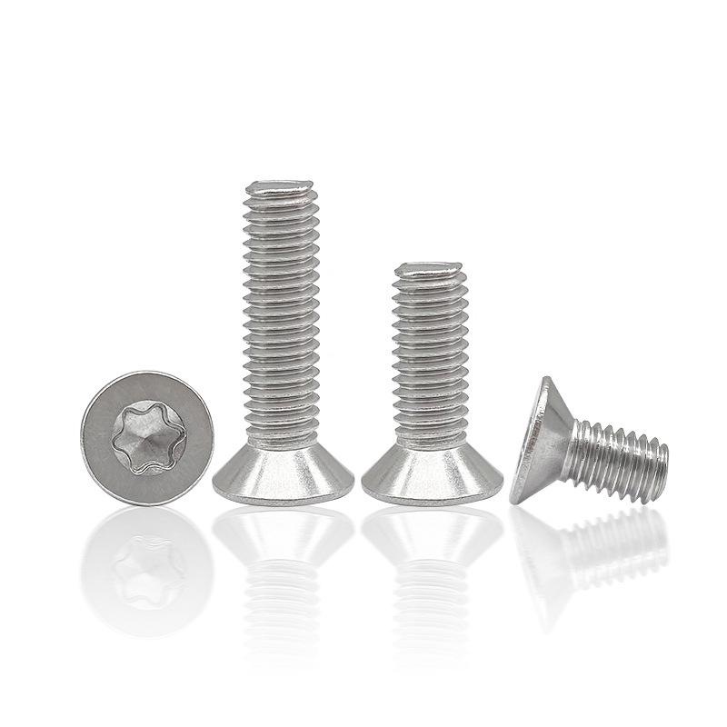 304 Stainless Steel Countersunk Torx Screw, Flat Head, Hex Socket, M1.4-M8