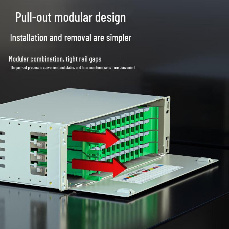 HAILE 48-Port 3U 19-Inch ODF Fiber Optic Distribution Frame with Empty Splice Tray