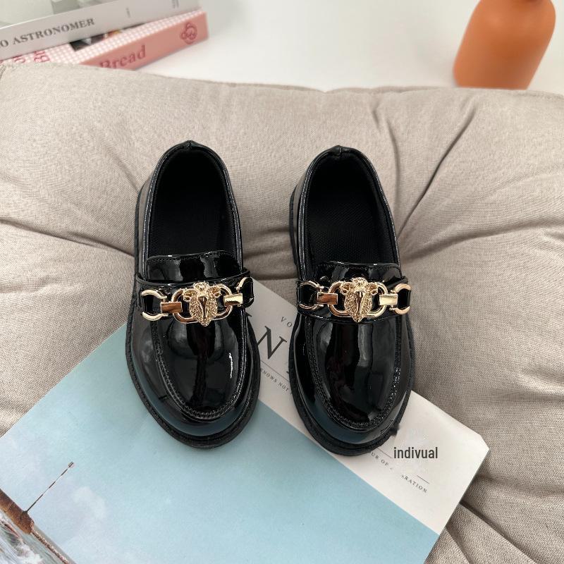 Детская повседневная кожаная обувь на весну и осень 2024 года: Стильный, Однотонный, Идеально подходит для повседневной носки и выступлений