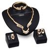 Женское стильное колье-колье из сплава для банкета и вечеринки, комплект серег, браслетов и колец