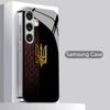 Чехол для телефона 2D с вышитым гербом для Samsung S26 S25 S24 S23 S22 S21 S20 A56 A36 A16 - Гальванизированное стеклянное защитное покрытие