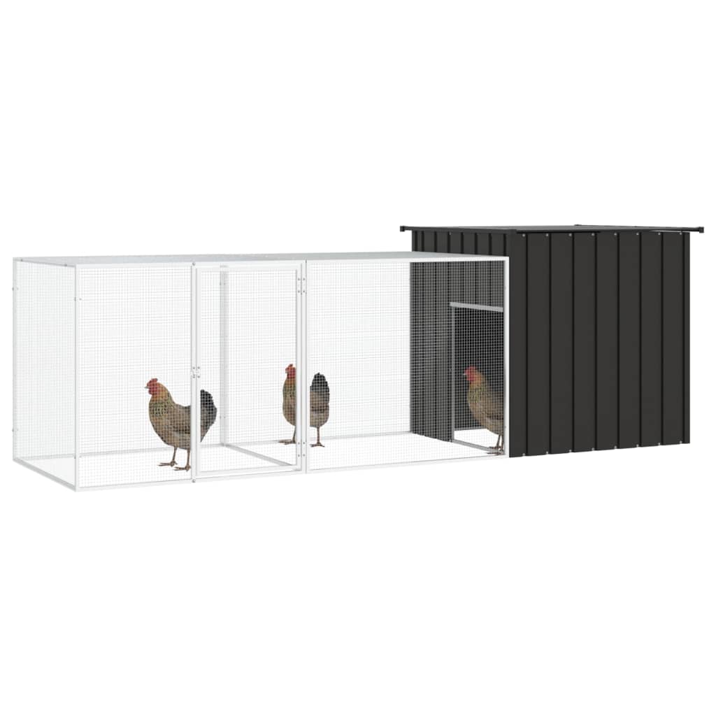Chicken Coop Anthracite 300 x 91 x 100 cm Galvanized Steel