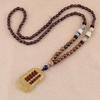 Boho Wooden Bead Ethnic Style Pendant Necklace Women Long Sweater Chain Jewelry Accessories