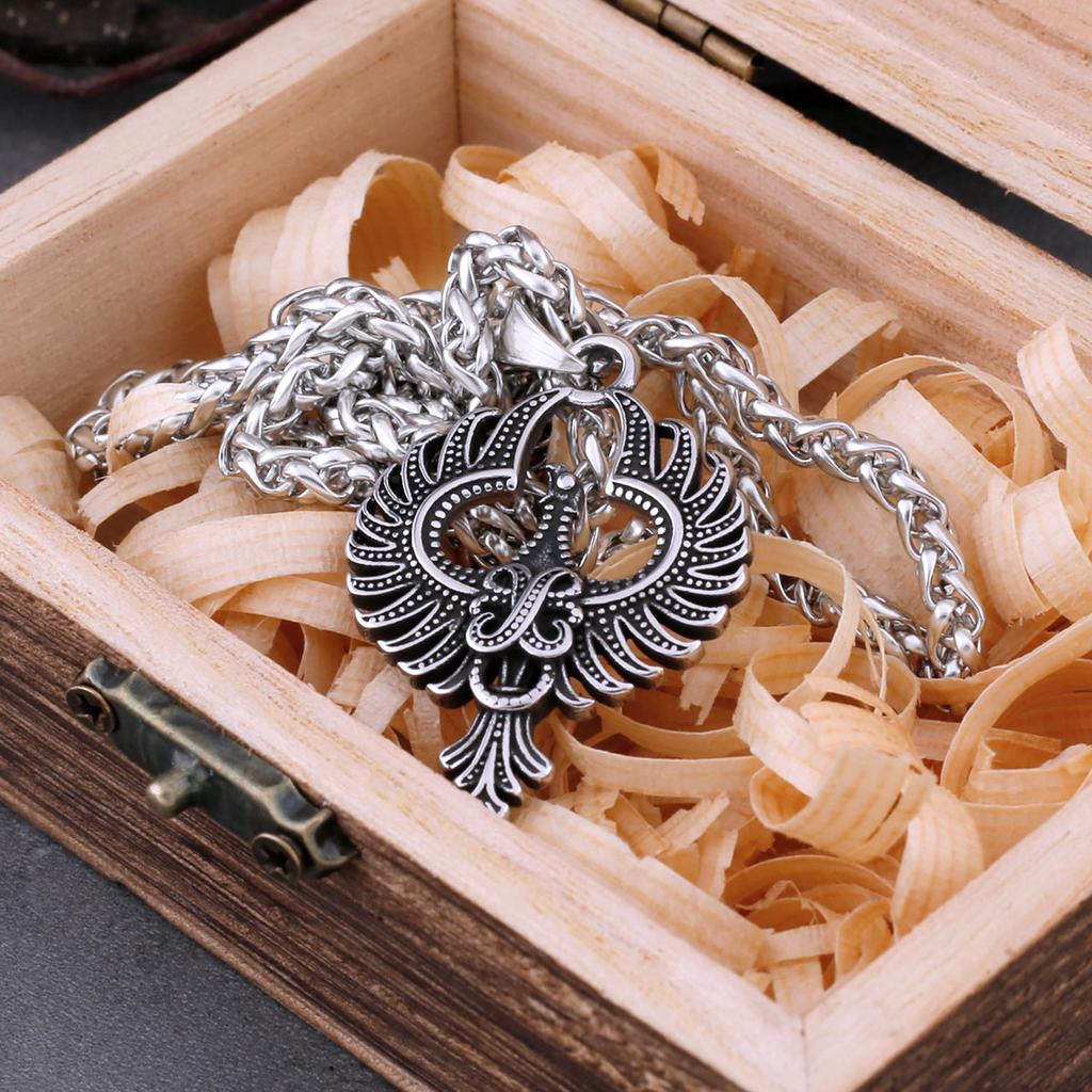 Мужское ожерелье с тотемом животного Феникса из нержавеющей стали, хип-хоп, рок-байкер, винтажное ожерелье с подвеской, модные очаровательные ювелирные изделия