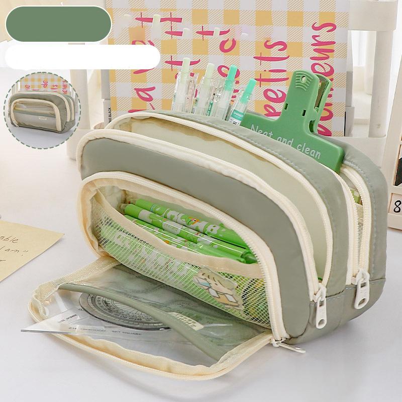Эстетическая сумка-карандаш для новых девочек, школьные чехлы, милый держатель для канцелярских принадлежностей, сумка-карандаш на молнии, школьные принадлежности