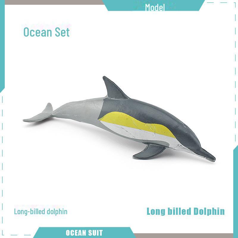 Набор моделей морских животных: Акула, черепаха, дельфин, кит, пингвин, краб и существа морского дна
