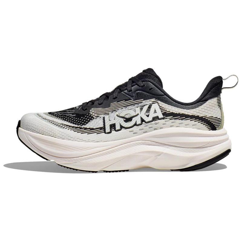 HOKA One One SKYFLOW Противоскользящие износостойкие низкие повседневные кроссовки для бега Женские бело-черные кроссовки 1155113-bwht