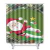 Christmas Shower Curtain Floor Mat Combination Four-Piece Set Bathroom Toilet Carpet Shower Room Mat Foot Mat