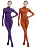 Женский оранжевый цельный костюм-боди Zentai для танцев и сценических выступлений