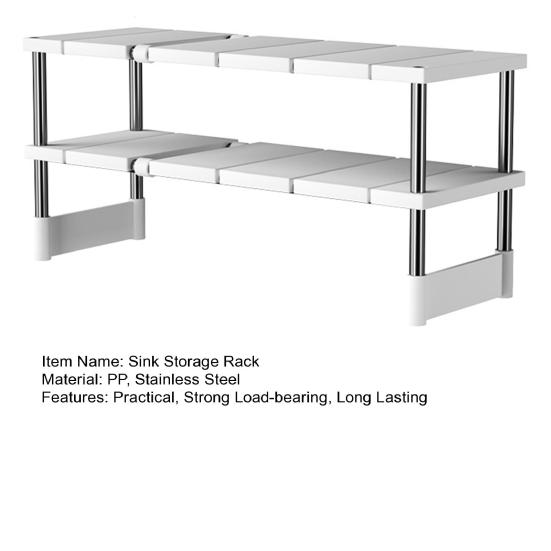 Органайзер для раковины. Расширяемая сверхпрочная металлическая полка. Прочная несущая одно-/двухслойная выдвижная полка для ванной комнаты.