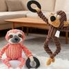 Интерактивная игрушка для собаки Пищащая Плюшевое животное Игрушка-грызун для собаки с резиновым кольцом Набитый Ленивец Обезьяна Перетягивание каната для щенка при прорезывании зубов
