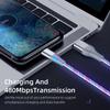 2 м USB-кабель для передачи данных Flow для iPhone 14 13 12 Pro Max 11 XS 8 7 6 светящийся кабель для быстрой зарядки 3A