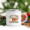 Кружки для кофе Merry & Bright Олень с печеньем Печать Эмалированная кружка Смешная кружка Рождественские кружки Кружка для чая Посуда Персонализированная Пиво Путешествия