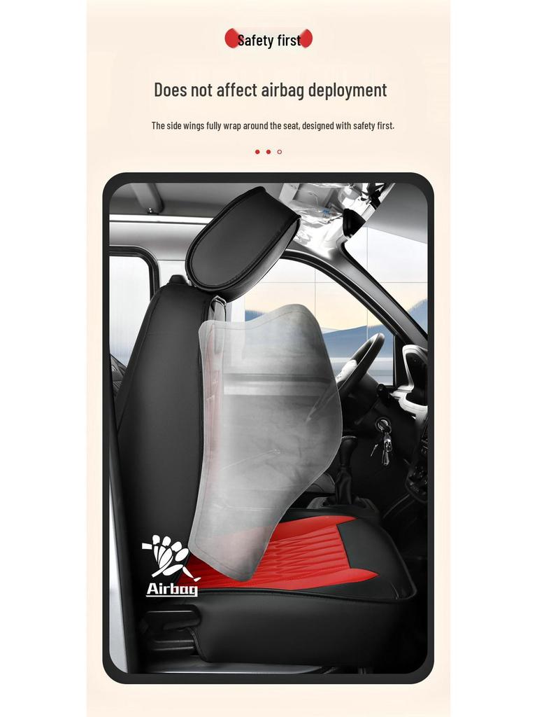 Wuling Rongguang Truck Seat Covers - Leather, Cartoon, Full Package, All Seasons, Fits Single & Double Row.