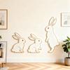 3 шт. Милая наклейка на стену с кроликом Мультяшная пасхальная наклейка на стену с кроликом Деревянные настенные росписи Кролик стена