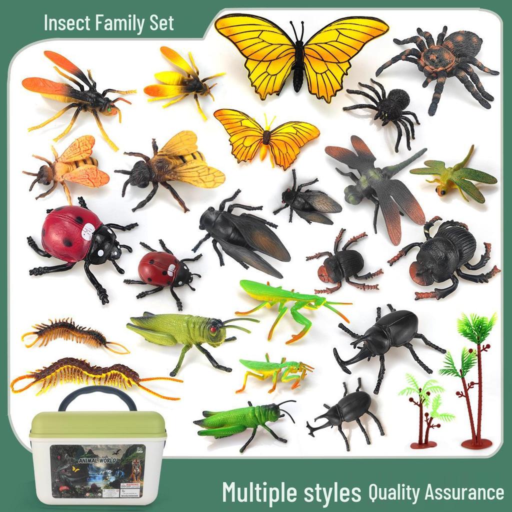 Children's Educational Insect Model Toys: Butterfly, Ladybug, Beetle, Bee, and Grasshopper