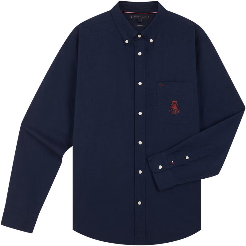Tommy Hilfiger Унисекс Лонгслив из фактурного оксфорда с вышивкой