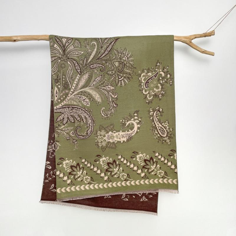 New Cashew Flower Jacquard Scarf Women's Autumn and Winter Fashion Imitation Cashmere Shawl Thickened Warm Scarf