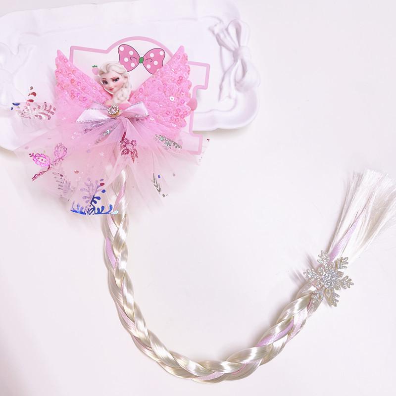 Детский милый парик-хвост с косичкой из сетки, украшенный морской звездой, жемчугом и бантом