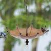 Umbrella Bird Feeder Garden Decoration Hanging Premium Bath Water Tray, Metal Food Bowl